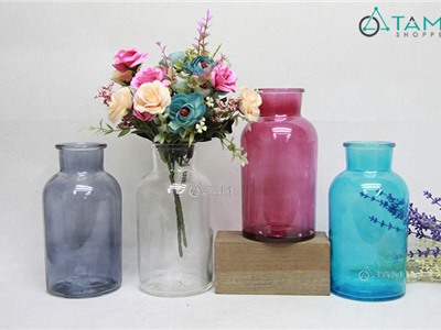 Lọ hoa thủy tinh màu trong suốt số LHOA-49